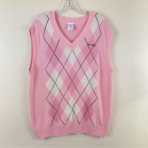Urban Outfitters Pink Argyle Sweater Vest